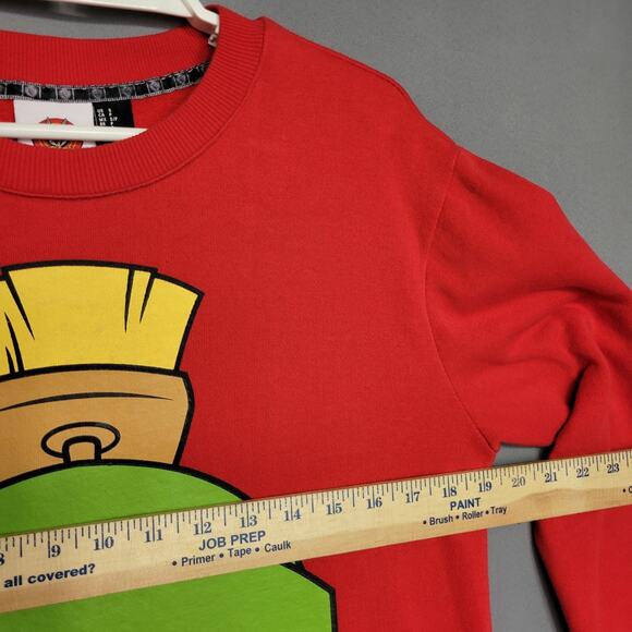 Looney Tunes Marvin The Martian Sweatshirt Size Small Red Soft Pullover WB - Picture 5 of 12